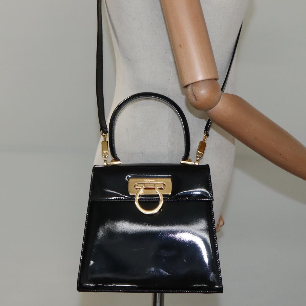 Salvatore Ferragamo Gancini Black Ceramic Handbag (Pre-Owned)