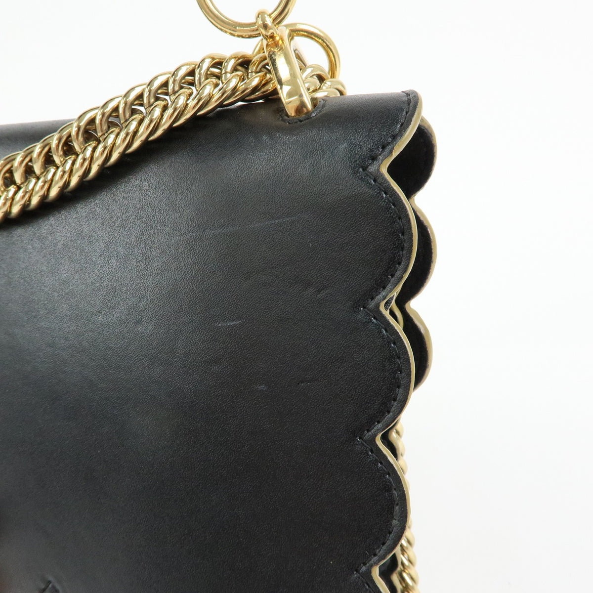 Fendi Kan I Leather Black Leather Shoulder Bag Bag (Pre-Owned)