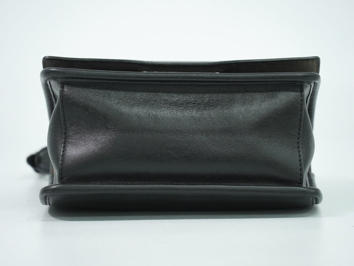 Fendi Kan I F Leather Black Leather Shoulder Bag Bag (Pre-Owned)