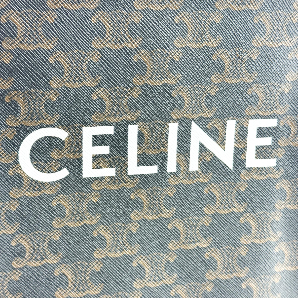 Celine Vertical Cabas Triomphe Coated Canvas Black Canvas Tote Bag Bag (Pre-Owned)