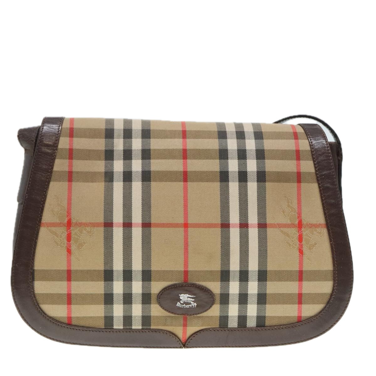 Burberry Nova Check Beige Canvas Shoulder Bag (Pre-Owned)