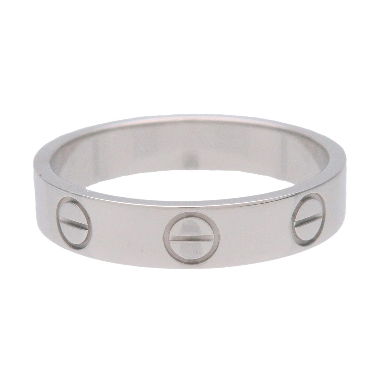 Cartier Love Band 18K White Gold Silver White_Gold Ring Jewelry (Pre-Owned)