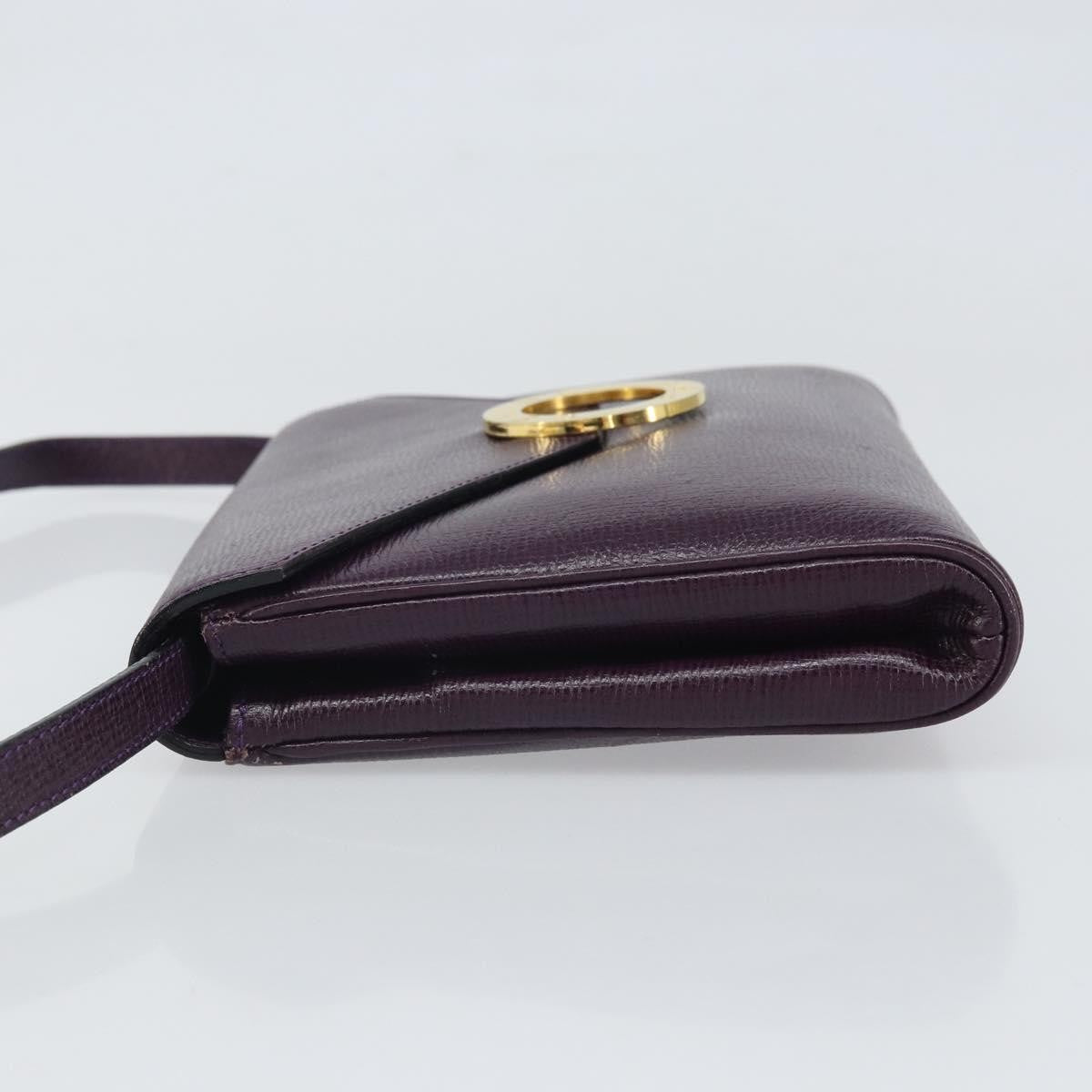 Celine Circle Logo Leather Purple Leather Shoulder Bag Bag (Pre-Owned)