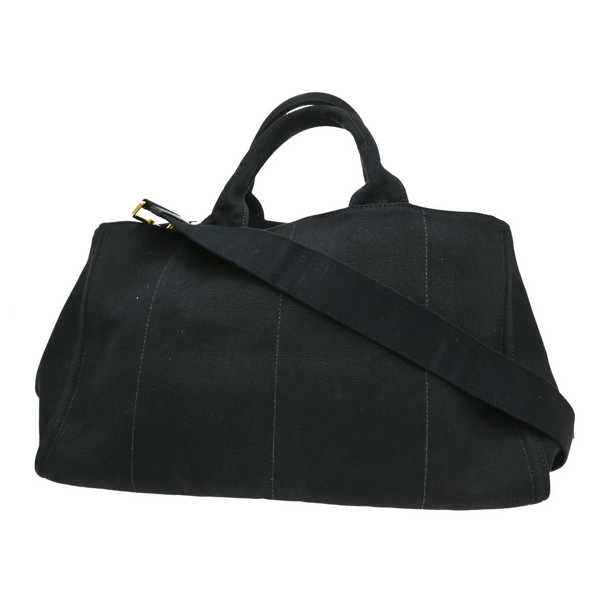 Prada Canapa Convertible Rhinestone Embellished Canvas Black Canvas Tote Bag Bag (Pre-Owned)