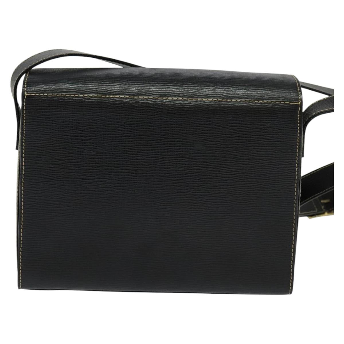 Céline Triomphe Vintage Black Leather Shoulder Bag (Pre-Owned)