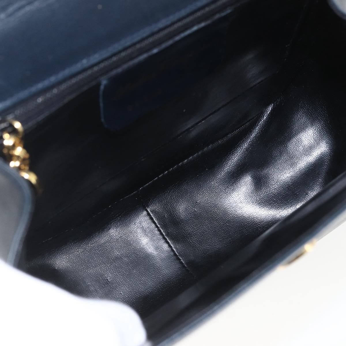 Salvatore Ferragamo Gancini Leather Navy Leather Shoulder Bag Bag (Pre-Owned)