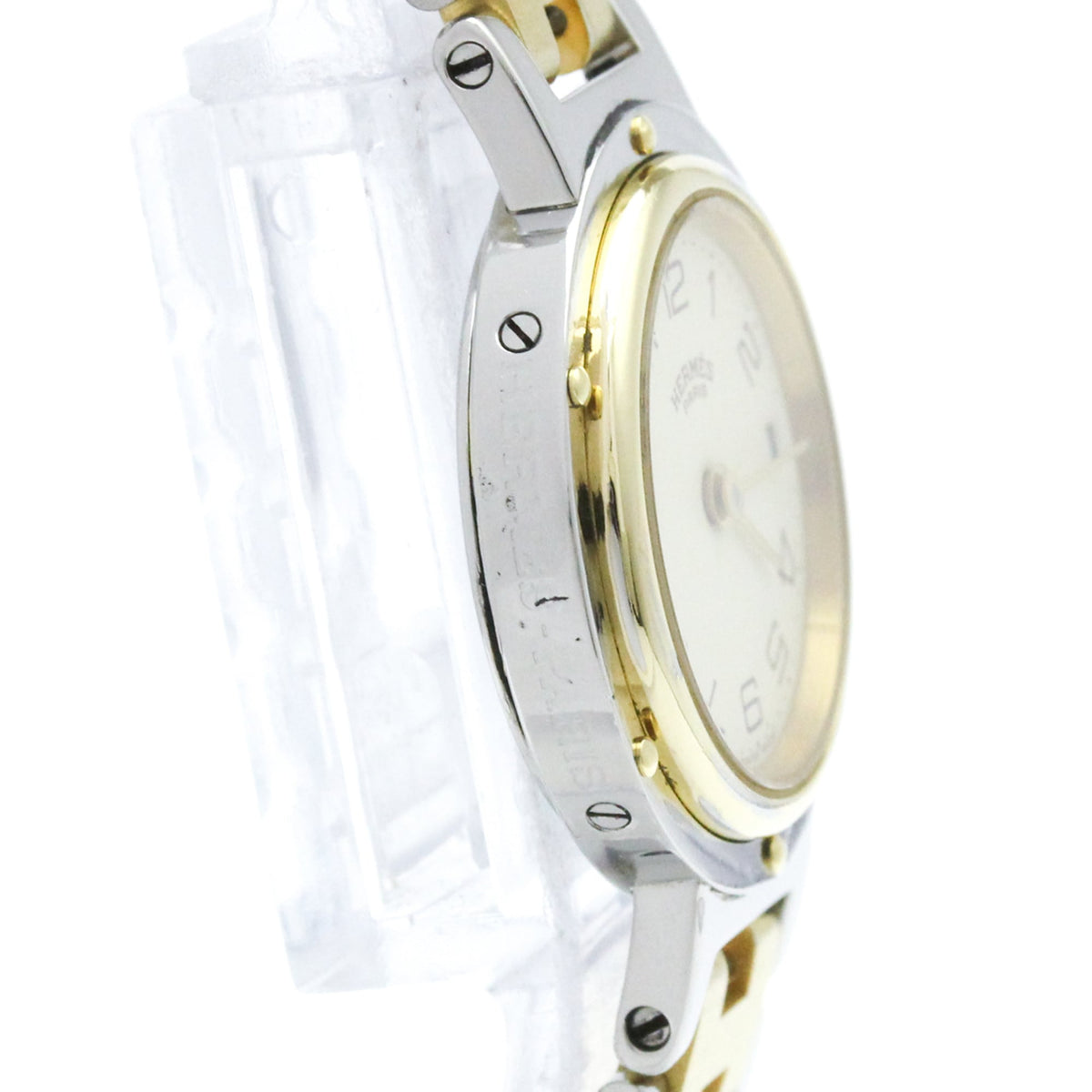 Hermes Clipper Quartz Stainless Steel And Plated Metal Watch (Pre-Owned)