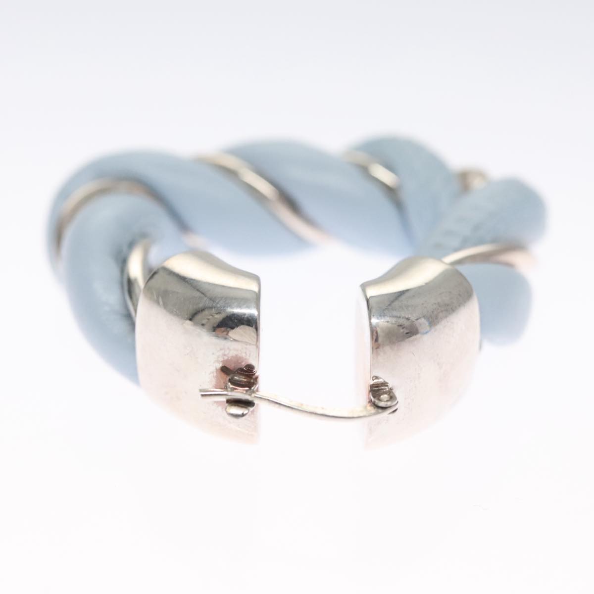 Bottega Veneta The Twist Blue Leather Earring Jewelry (Pre-Owned)