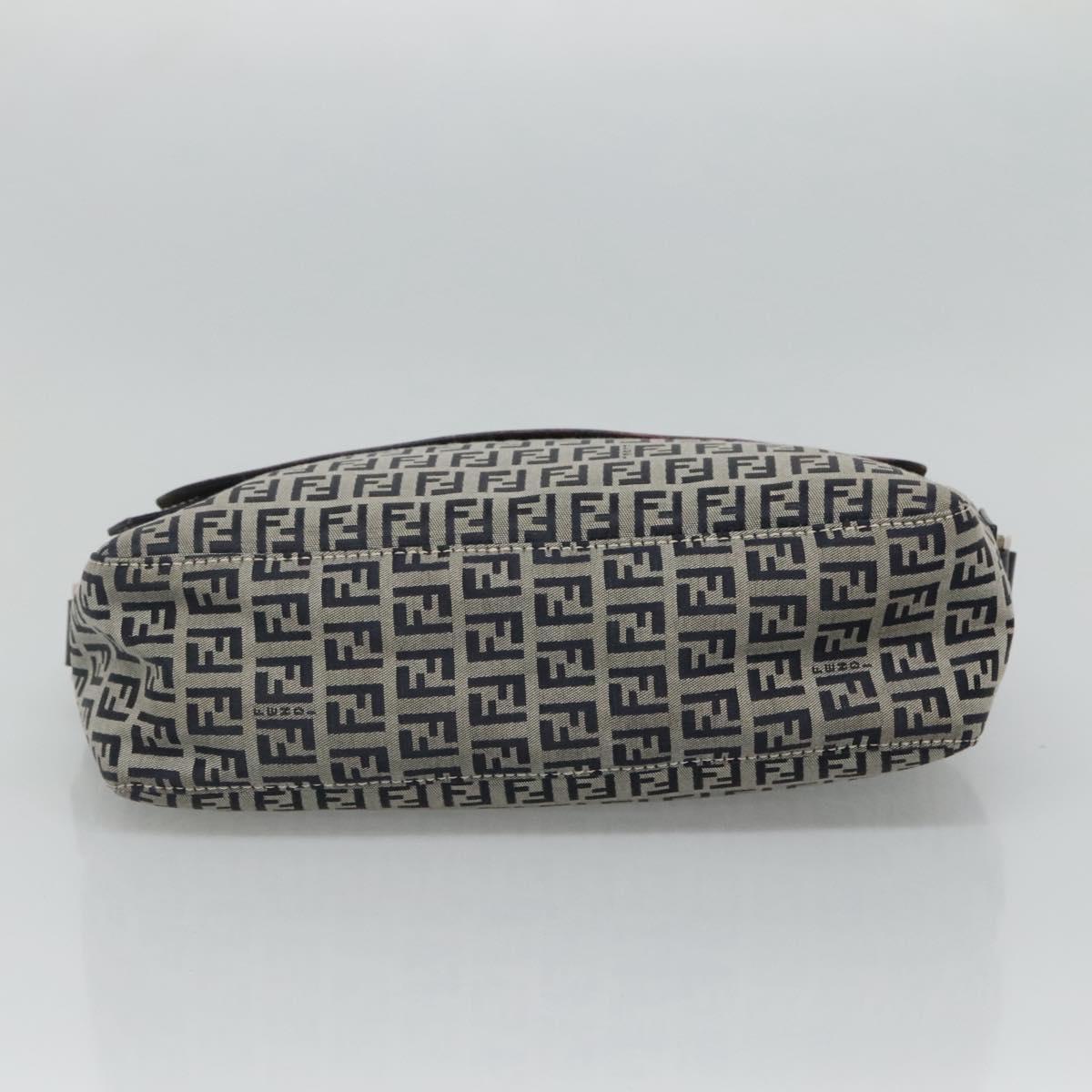 Fendi Zucchino Navy Canvas Shoulder Bag (Pre-Owned)
