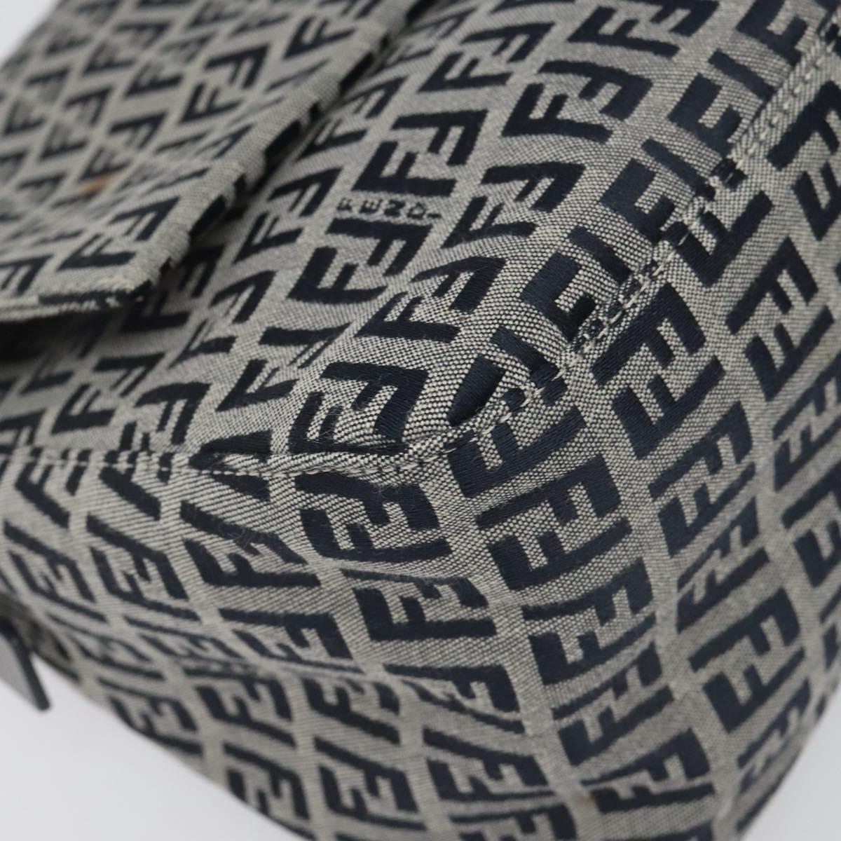 Fendi Mamma Baguette Navy Canvas Shoulder Bag (Pre-Owned)
