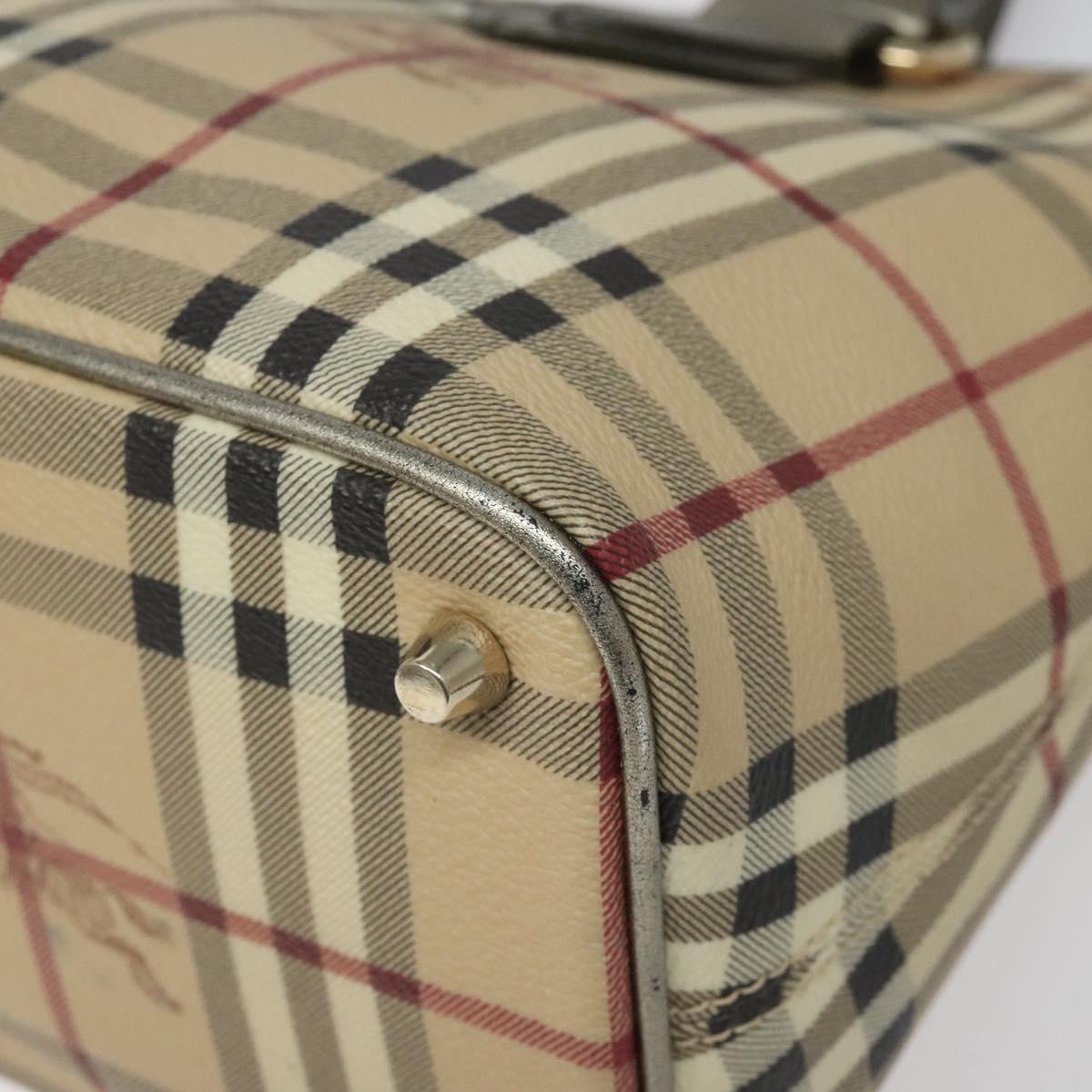 Burberry Haymarket Beige Canvas Shoulder Bag (Pre-Owned)