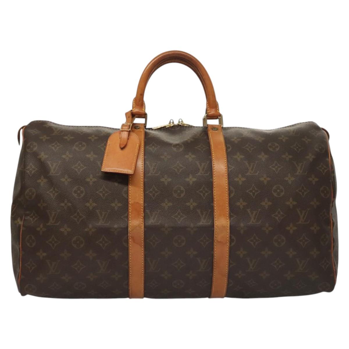 Louis Vuitton Keepall 45 Brown Canvas Travel Bag (Pre-Owned)