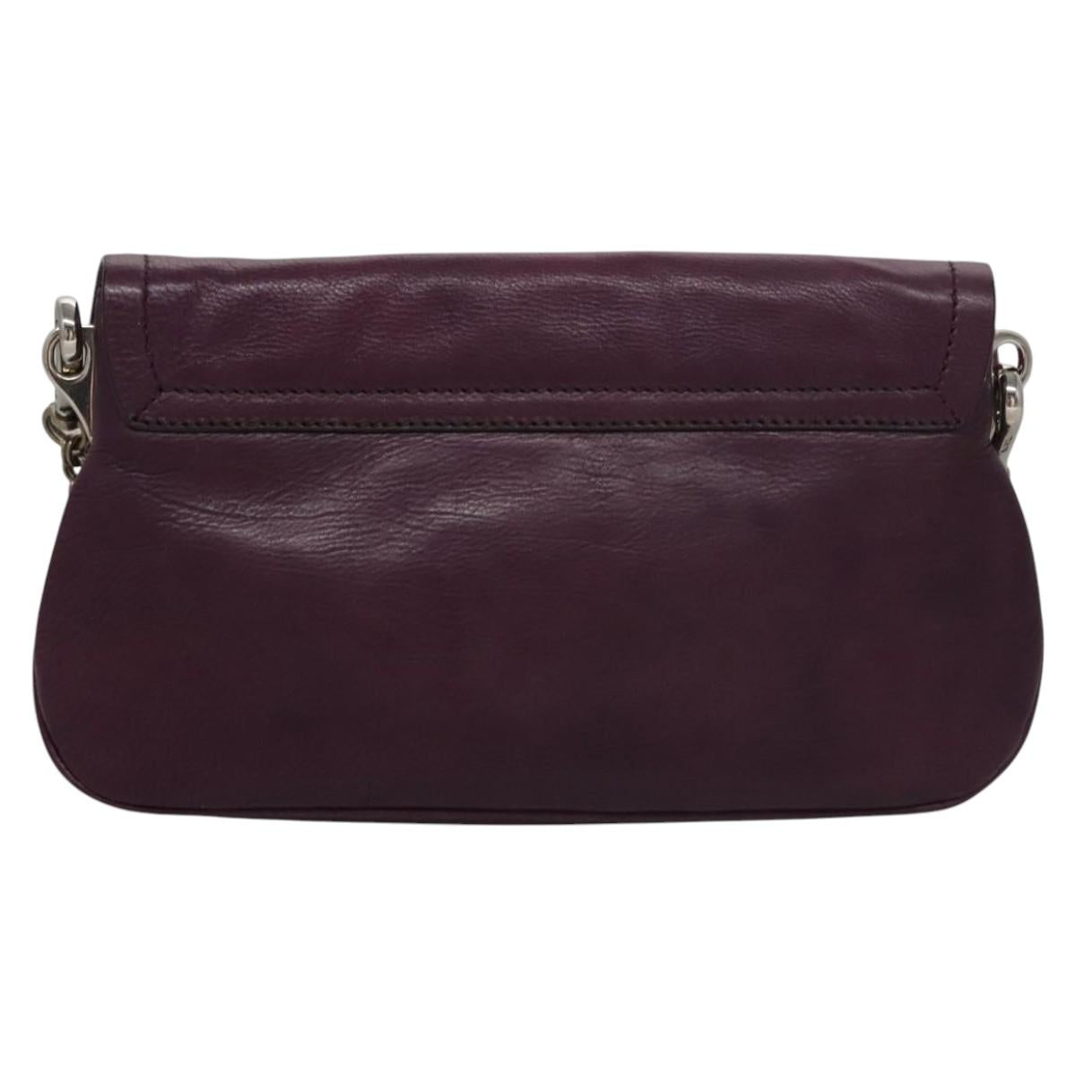 Prada Purple Leather Shoulder Bag (Pre-Owned)