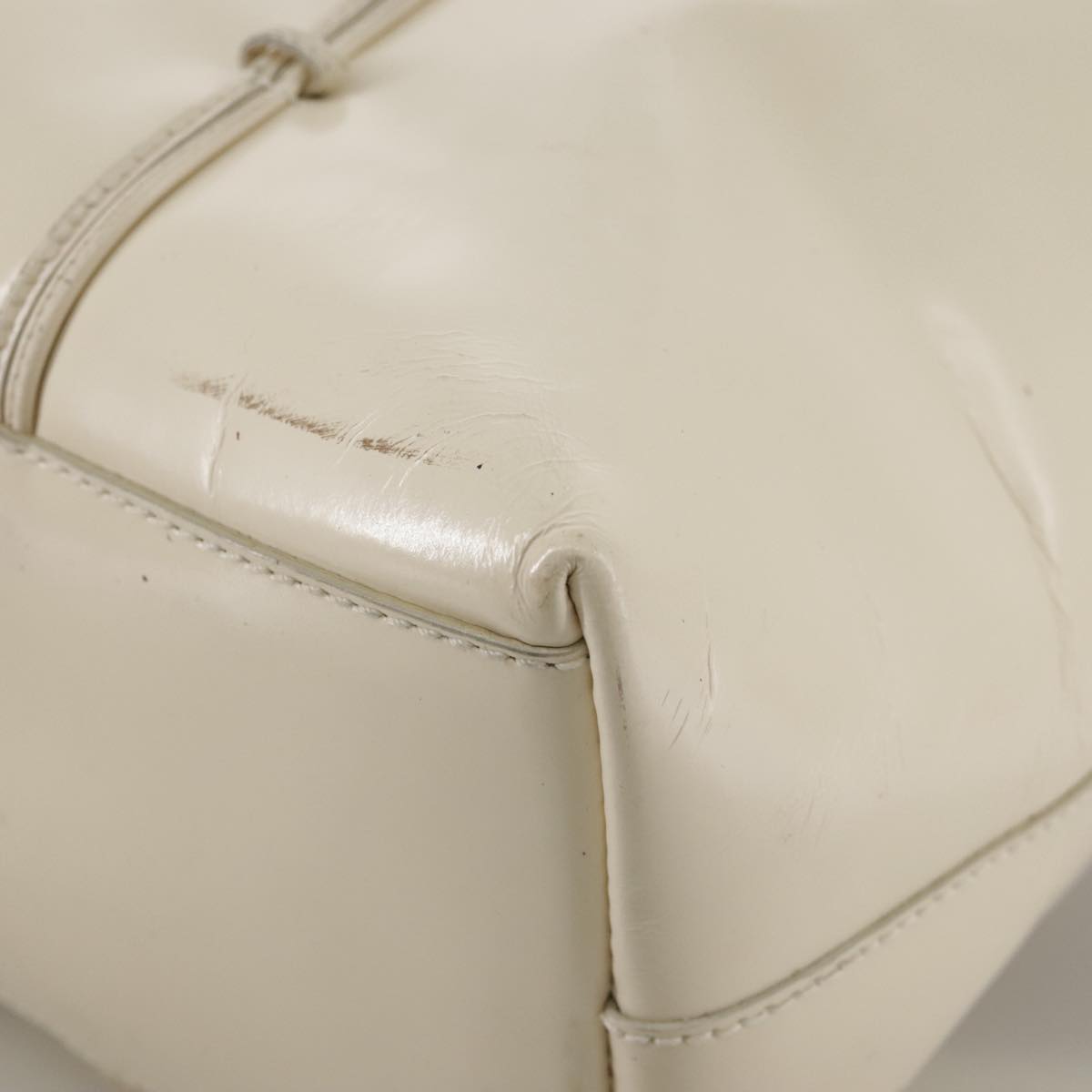 Prada White Patent Leather Tote Bag (Pre-Owned)