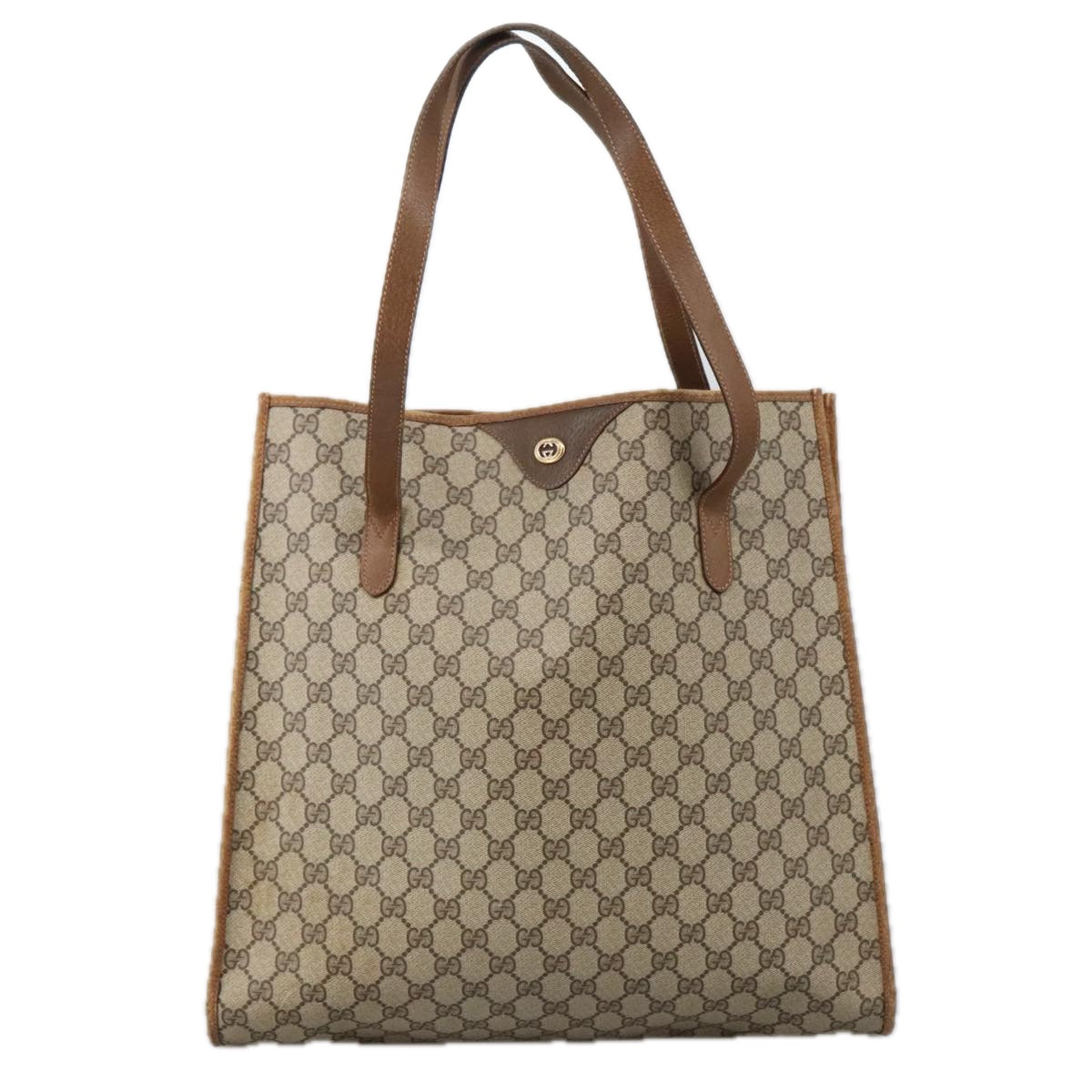 Gucci Cabas Beige Canvas Tote Bag (Pre-Owned)
