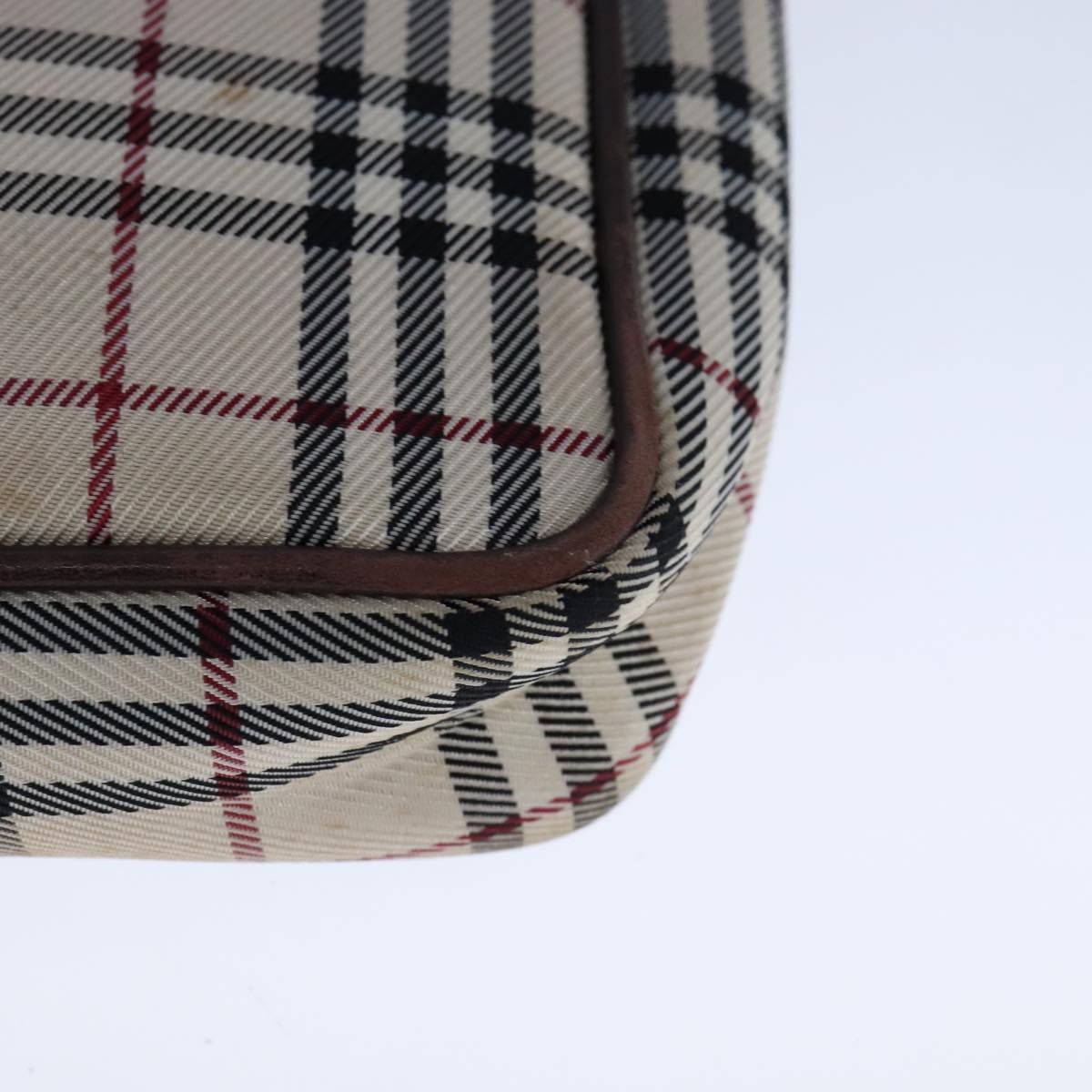 Burberry Nova Check Beige Canvas Shoulder Bag (Pre-Owned)