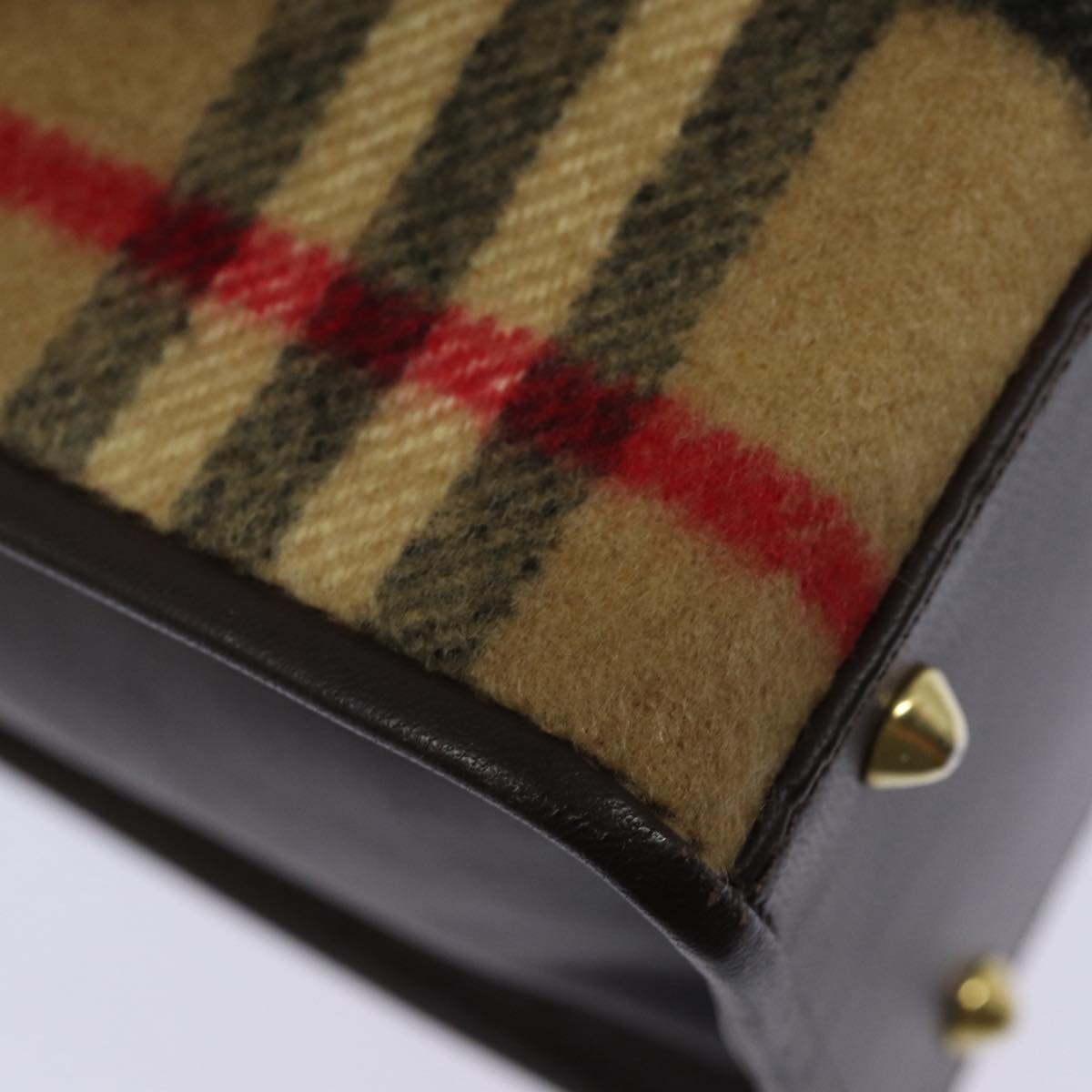Burberry Nova Check Beige Wool Shoulder Bag (Pre-Owned)