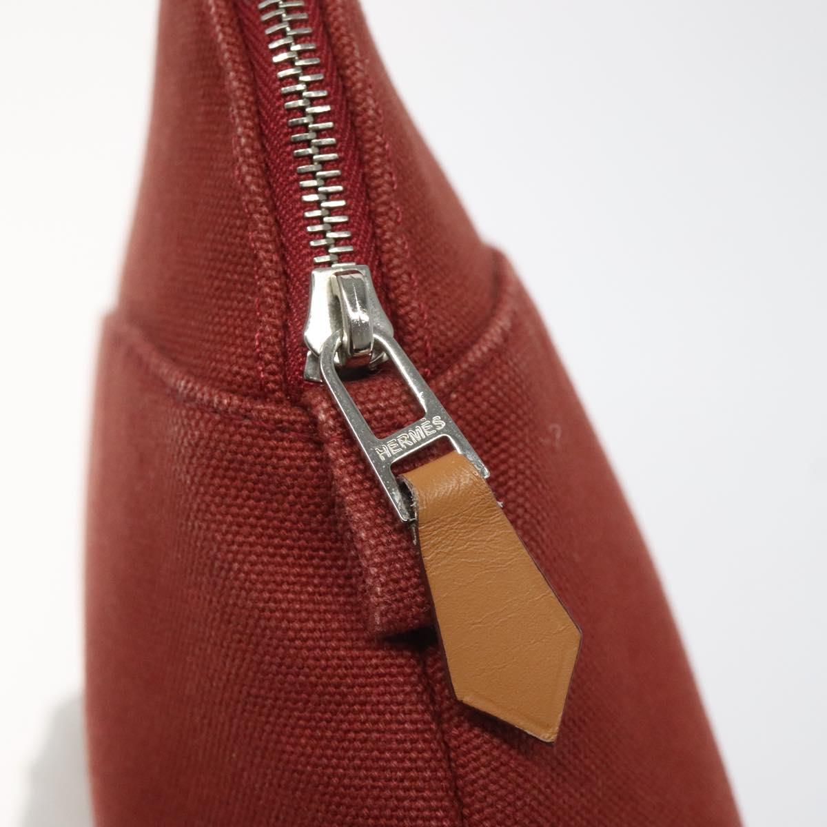 Hermès Bolide Burgundy Canvas Clutch Bag (Pre-Owned)