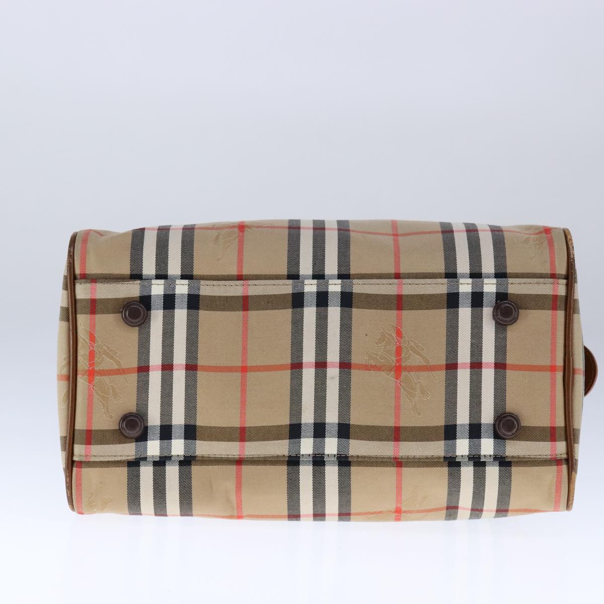 Burberry Haymarket Beige Canvas Handbag (Pre-Owned)
