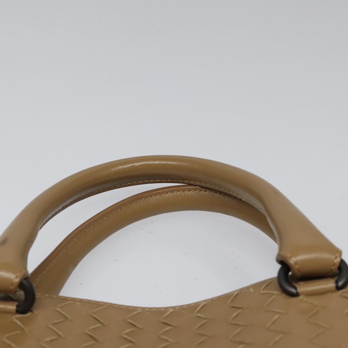 Bottega Veneta Intrecciato Beige Leather Briefcase Bag (Pre-Owned)