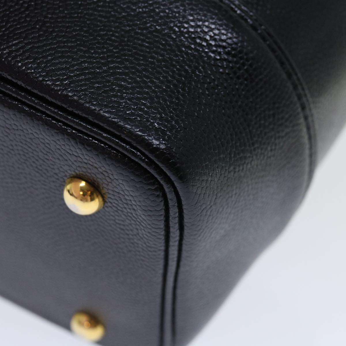 Versace Vanity Black Leather Handbag (Pre-Owned)