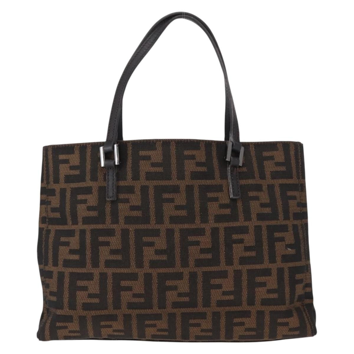 Fendi Vintage Open Tote Zucca Canvas Brown Canvas Tote Bag Bag (Pre-Owned)
