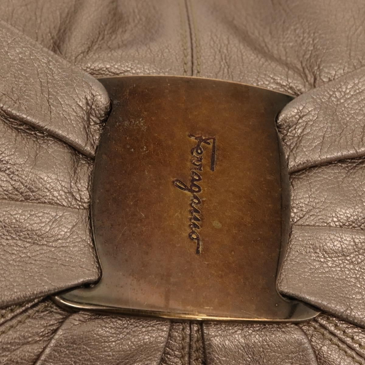 Salvatore Ferragamo Miss Vara Hobo Leather Gold Leather Handbag (Pre-Owned)