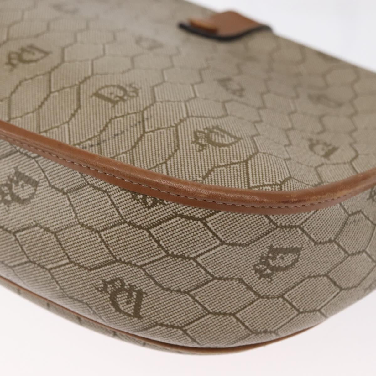 Christian Dior Vintage Honeycomb Canvas And Leather Beige Canvas Shoulder Bag Bag (Pre-Owned)