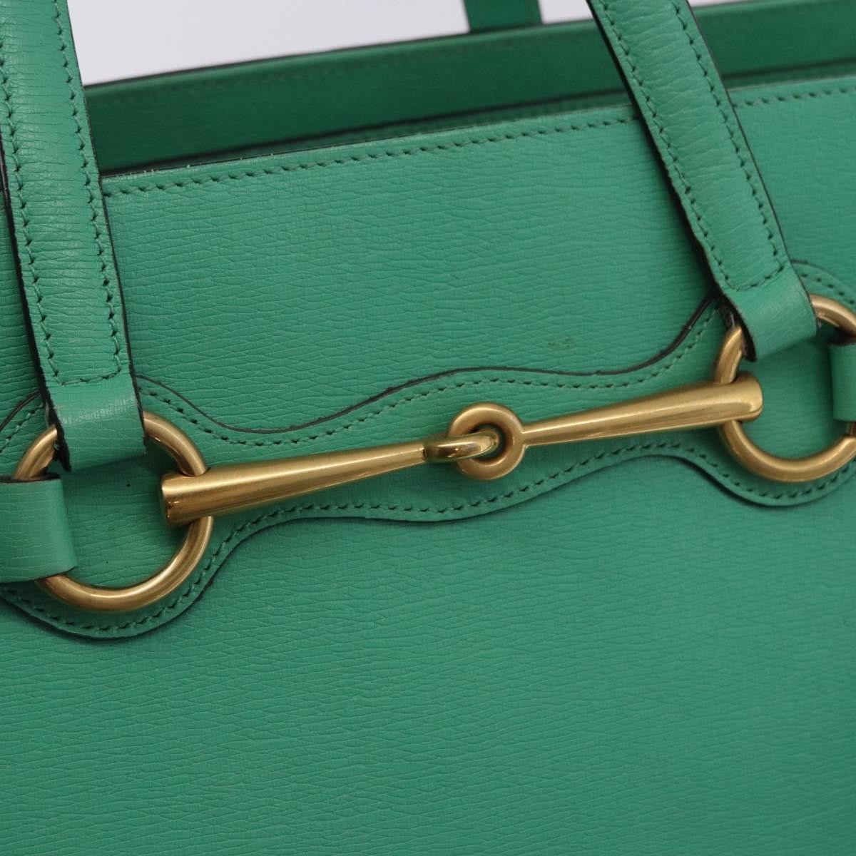 Gucci Bright Bit Convertible Leather Green Leather Tote Bag Bag (Pre-Owned)