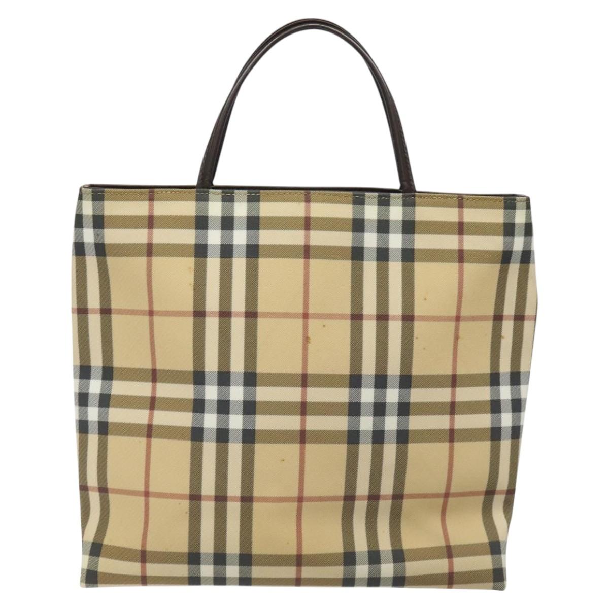 Burberry Nova Check Beige Canvas Tote Bag (Pre-Owned)