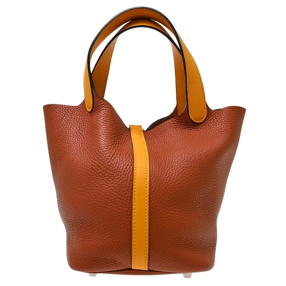 Hermes Picotin Lock Clemence Brown Leather Handbag (Pre-Owned)