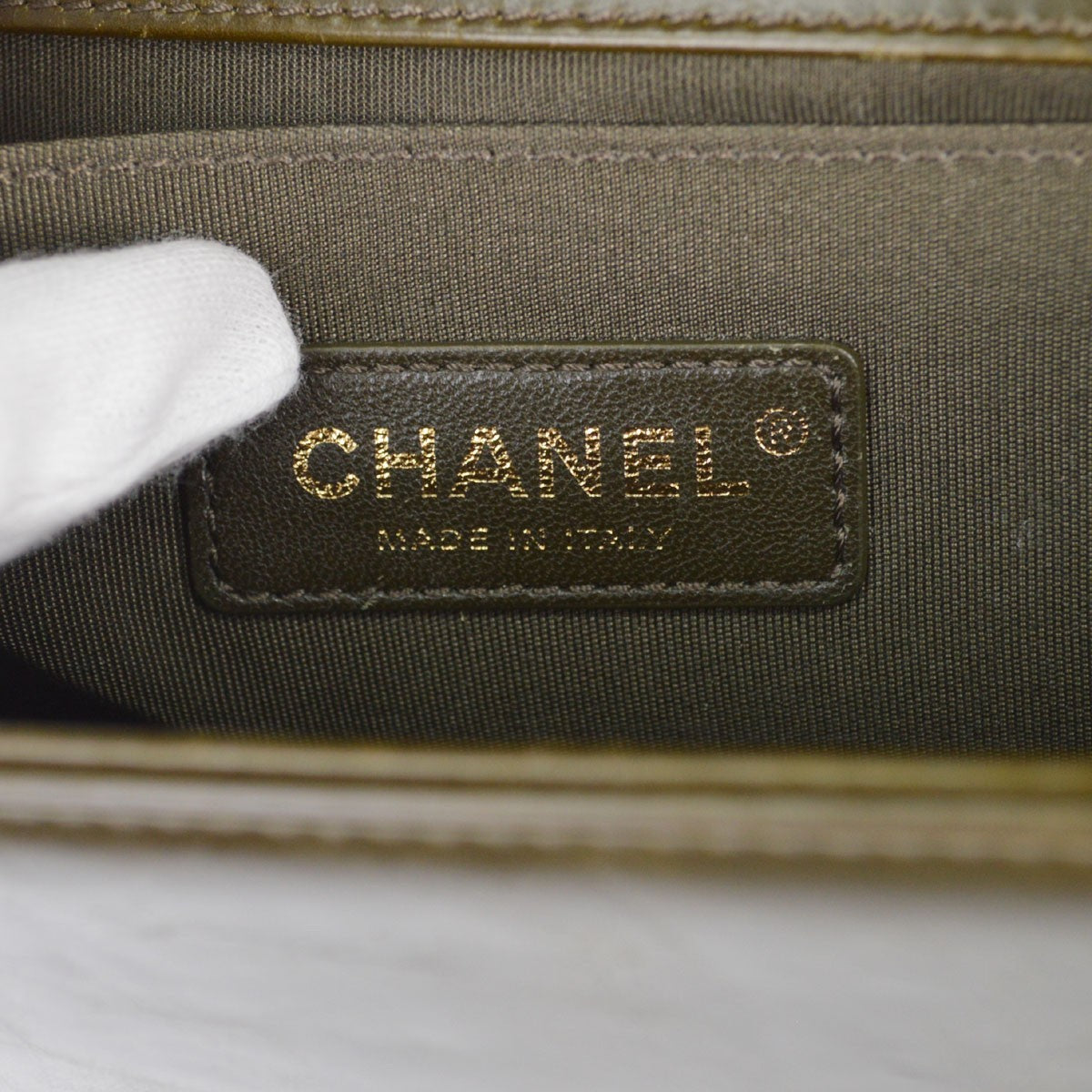 Chanel Boy Flap Shearling With Leather Green Leather Shoulder Bag Bag (Pre-Owned)