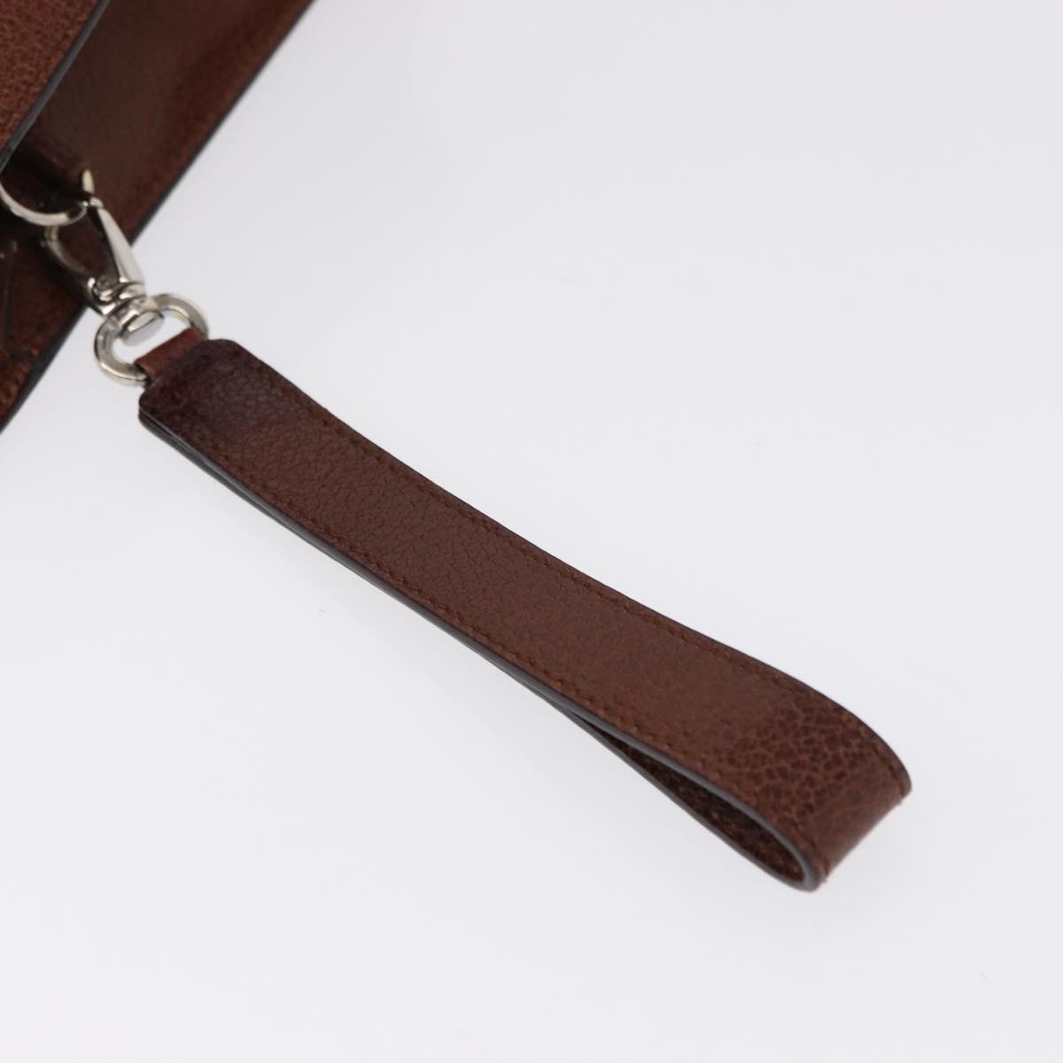 Salvatore Ferragamo Vintage Clutch Leather Brown Leather Clutche & Pouche Bag (Pre-Owned)