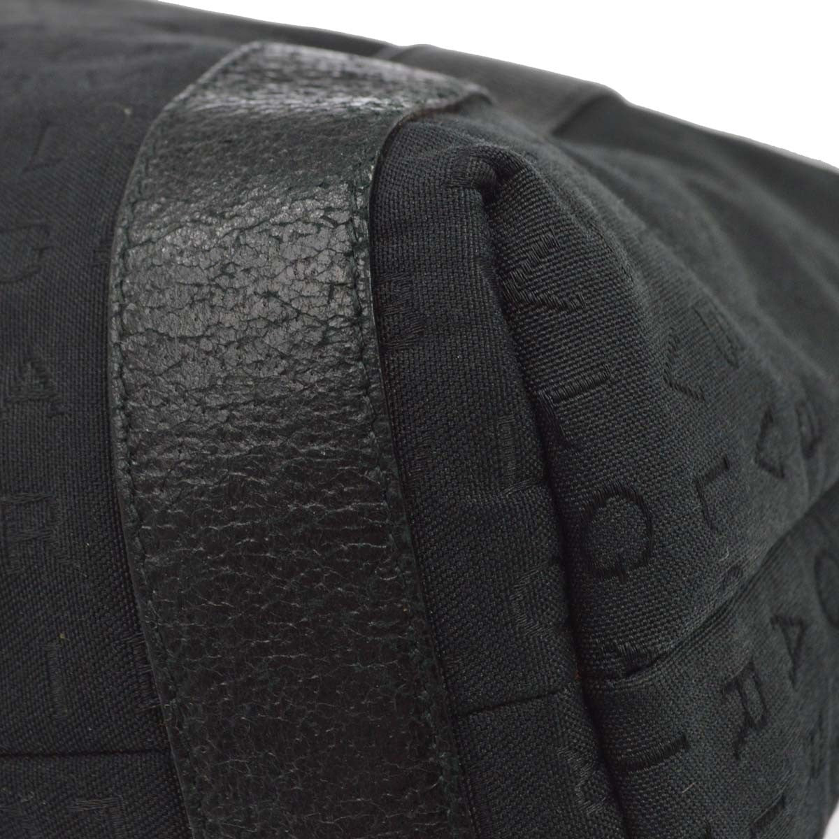 Bvlgari Logomania Canvas Black Canvas Shoulder Bag Bag (Pre-Owned)