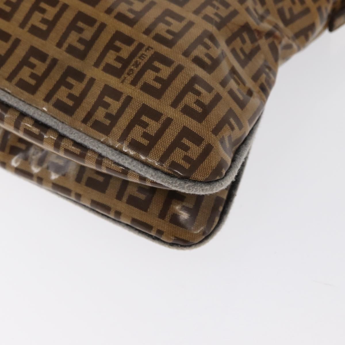 Fendi Mamma Baguette Cuir Verni Brown Pvc Shoulder Bag Bag (Pre-Owned)