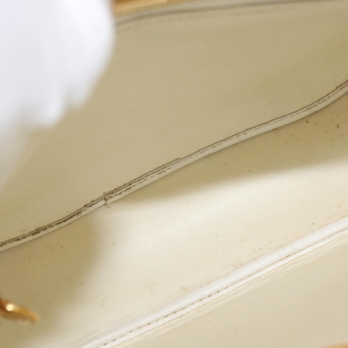Christian Dior Vintage Leather White_Gold Leather Shoulder Bag Bag (Pre-Owned)