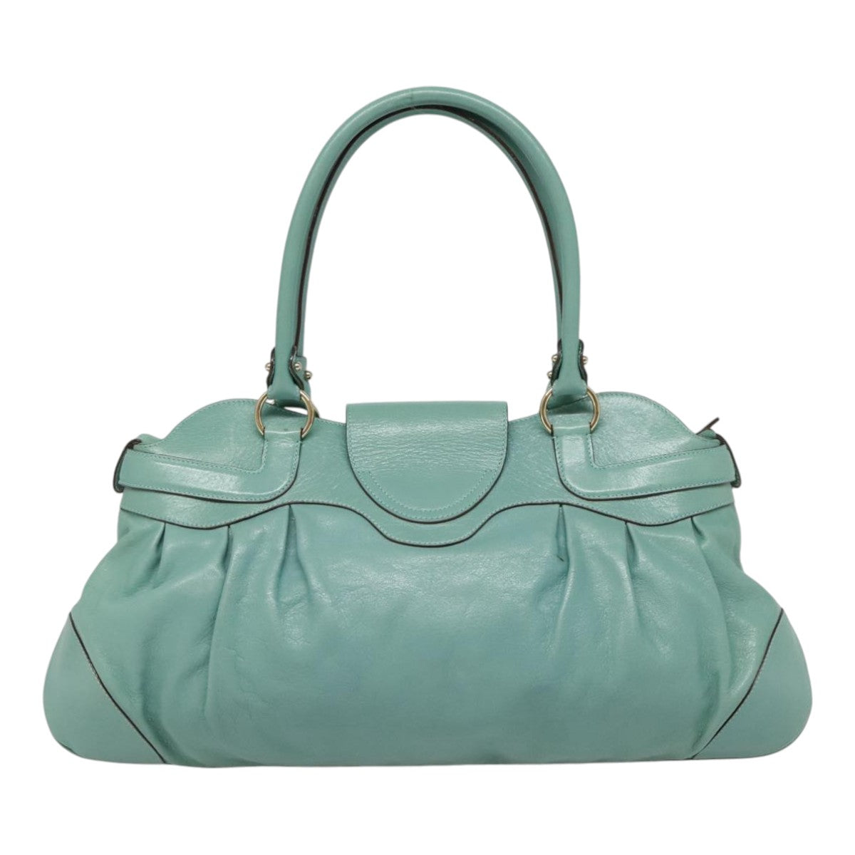 Salvatore Ferragamo Marisa Green Leather Shoulder Bag (Pre-Owned)