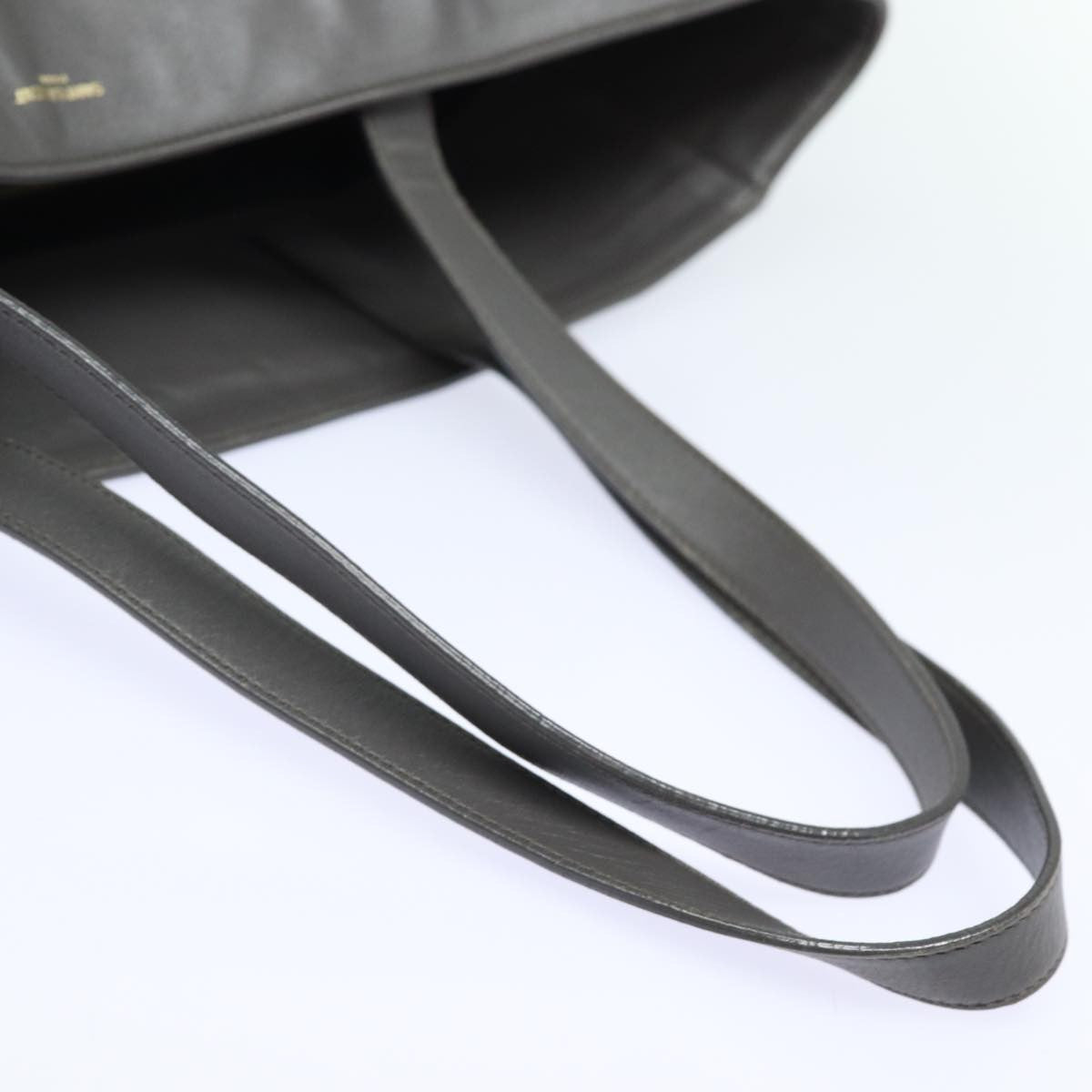 Saint Laurent Reversible North South Shopper Leather Gray Leather Tote Bag Bag (Pre-Owned)