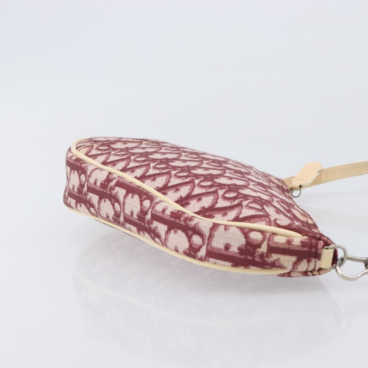 Christian Dior Vintage Saddle Bag Canvas Red Canvas Clutche & Pouche Bag (Pre-Owned)