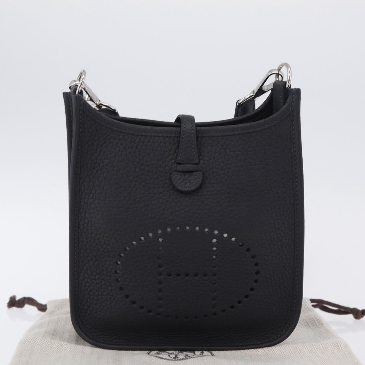 Hermes Evelyne Bag Gen Iii Clemence Black Leather Shoulder Bag Bag (Pre-Owned)