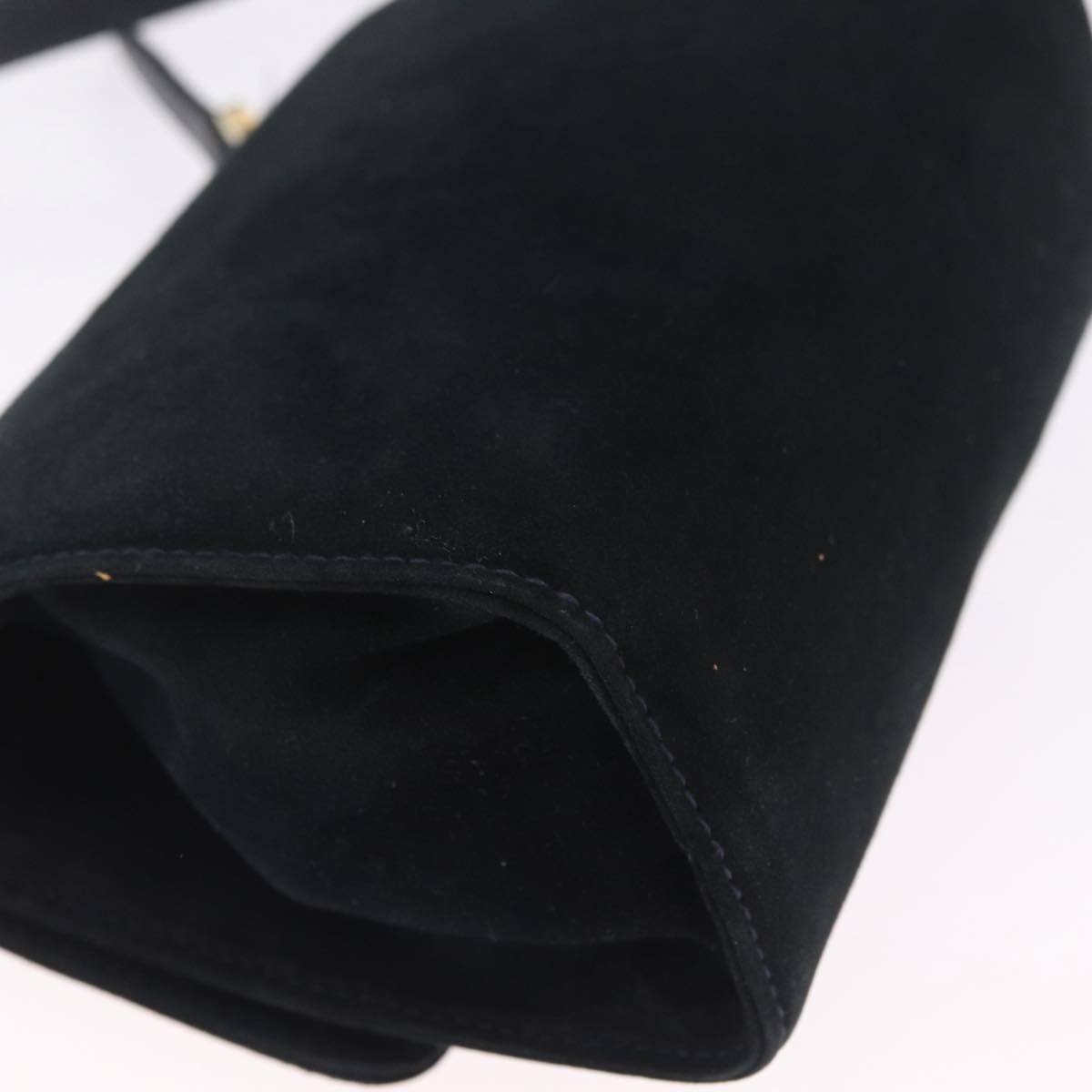 Salvatore Ferragamo Gancini Suede Navy Suede Crossbody Bag Bag (Pre-Owned)