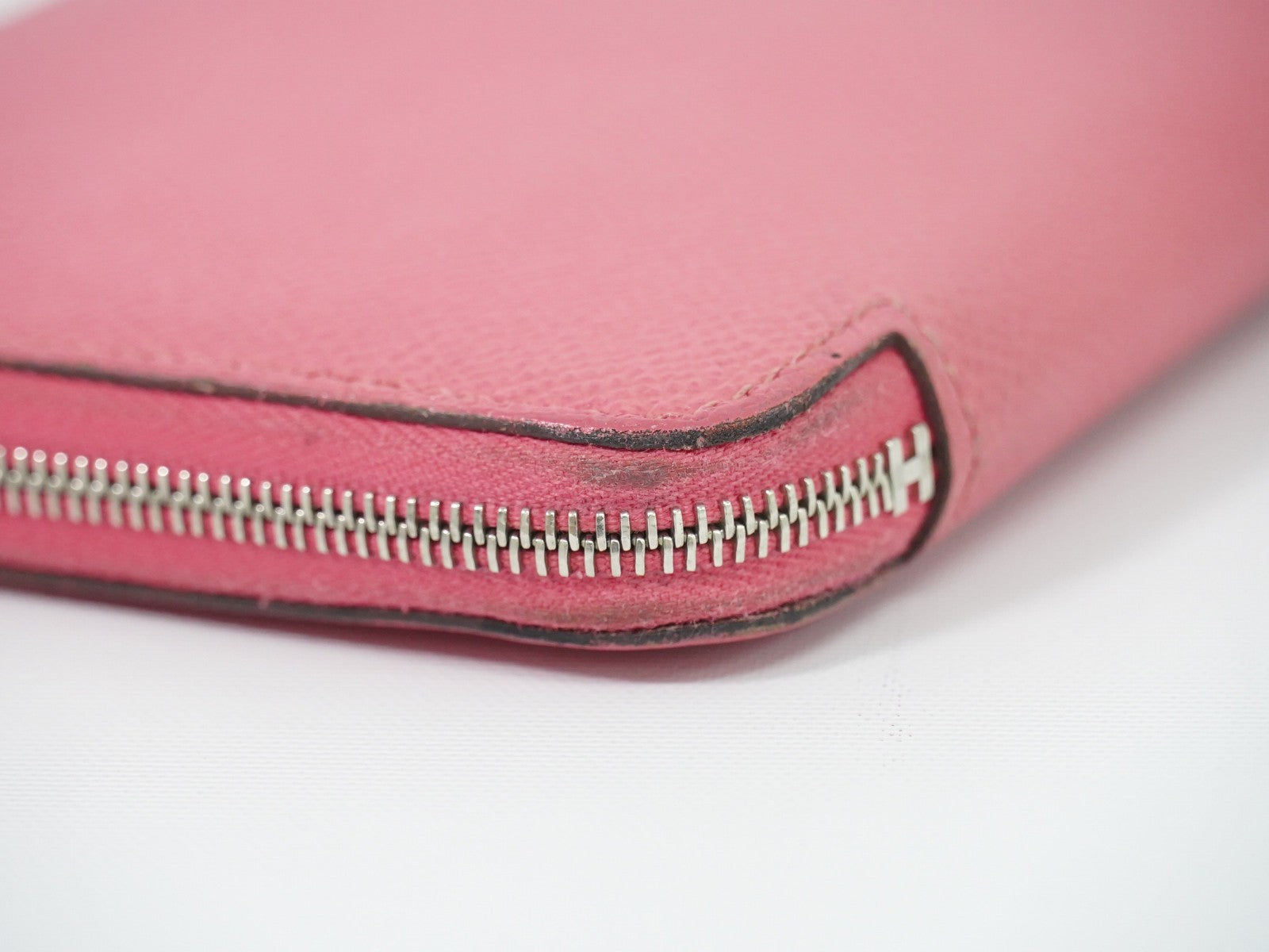 Hermes Azap Zip Around Silk'in Leather Pink Leather Wallets Accessory (Pre-Owned)