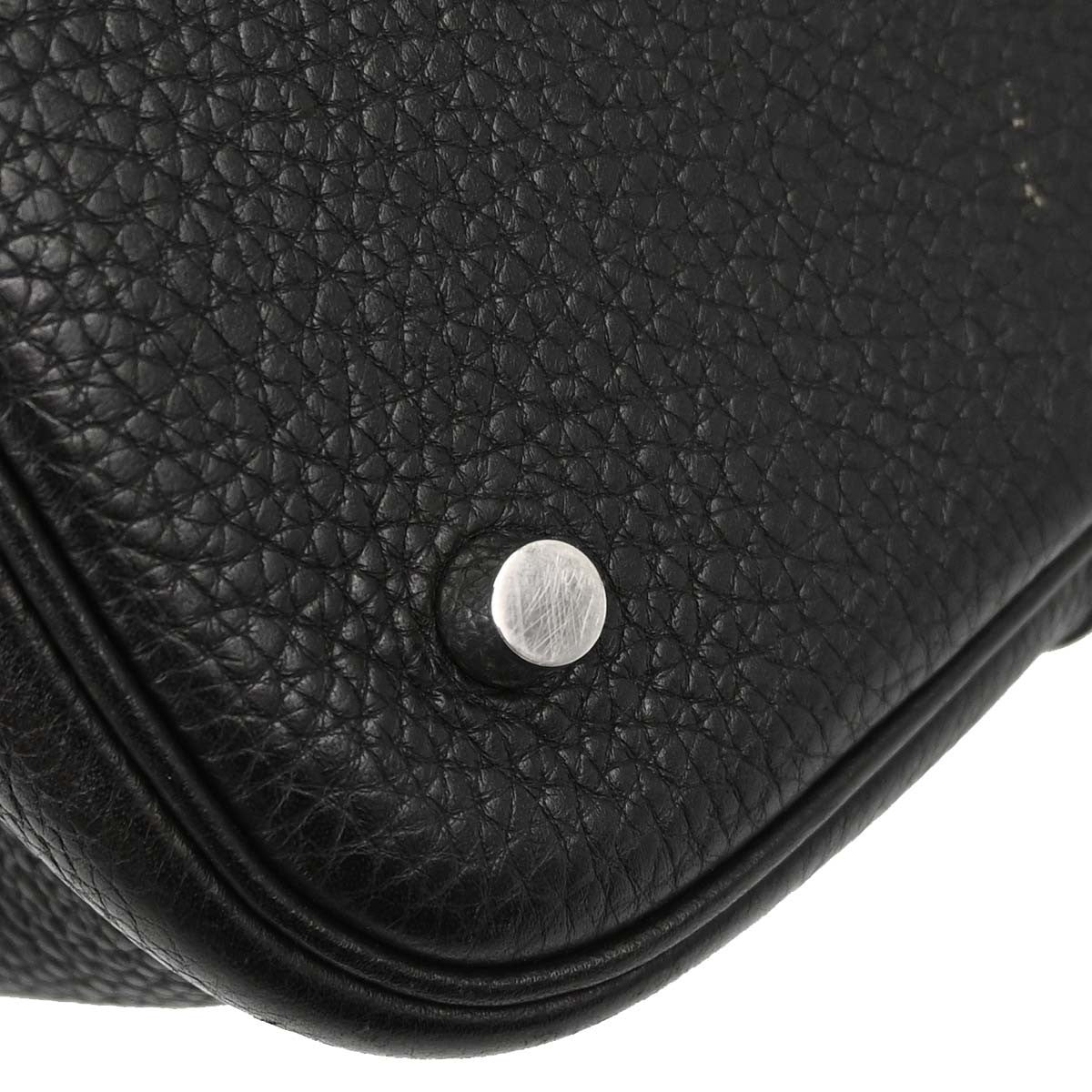 Hermes Picotin Clemence Black Leather Handbag (Pre-Owned)