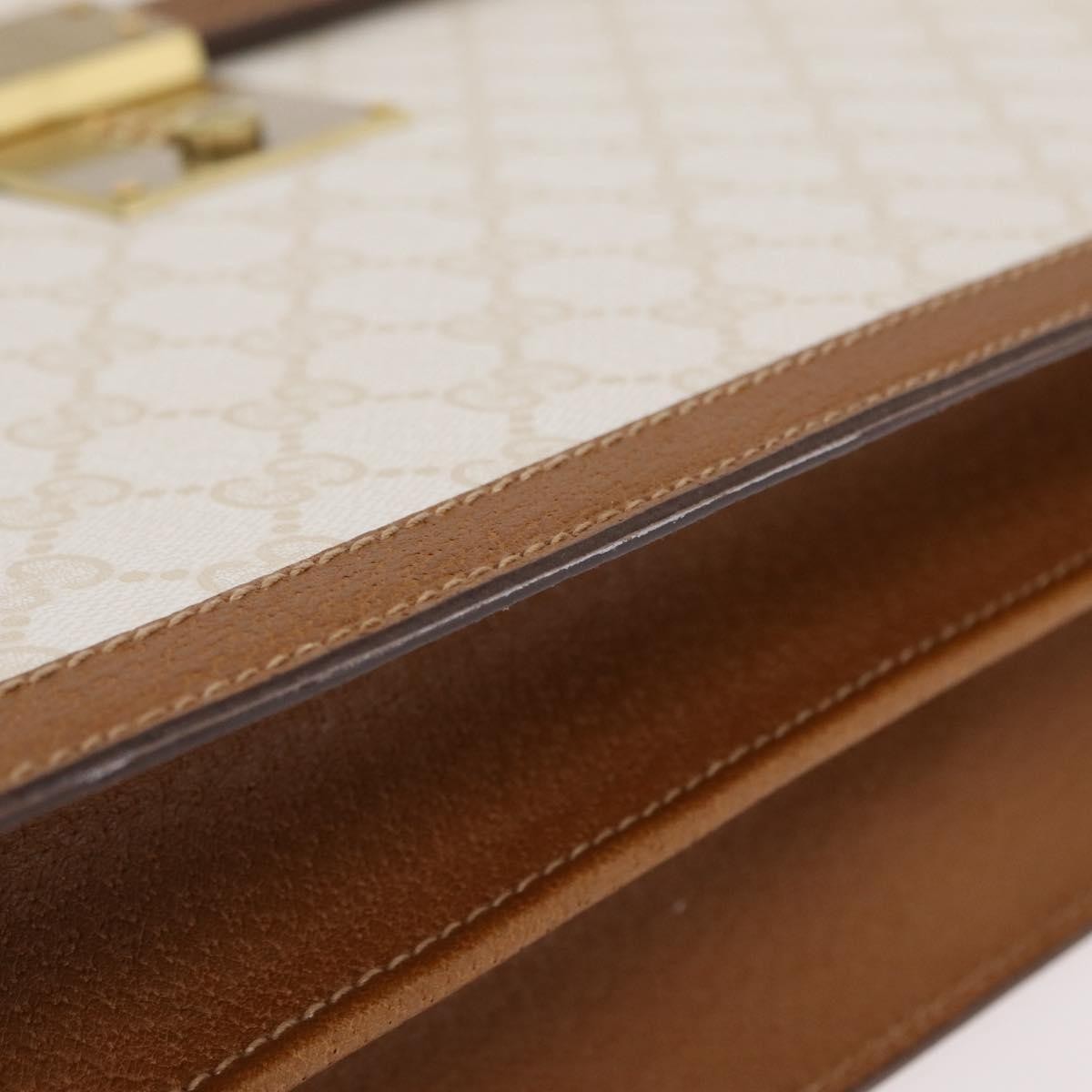 Gucci Business Gg Canvas With Leather Beige Canvas Handbag (Pre-Owned)