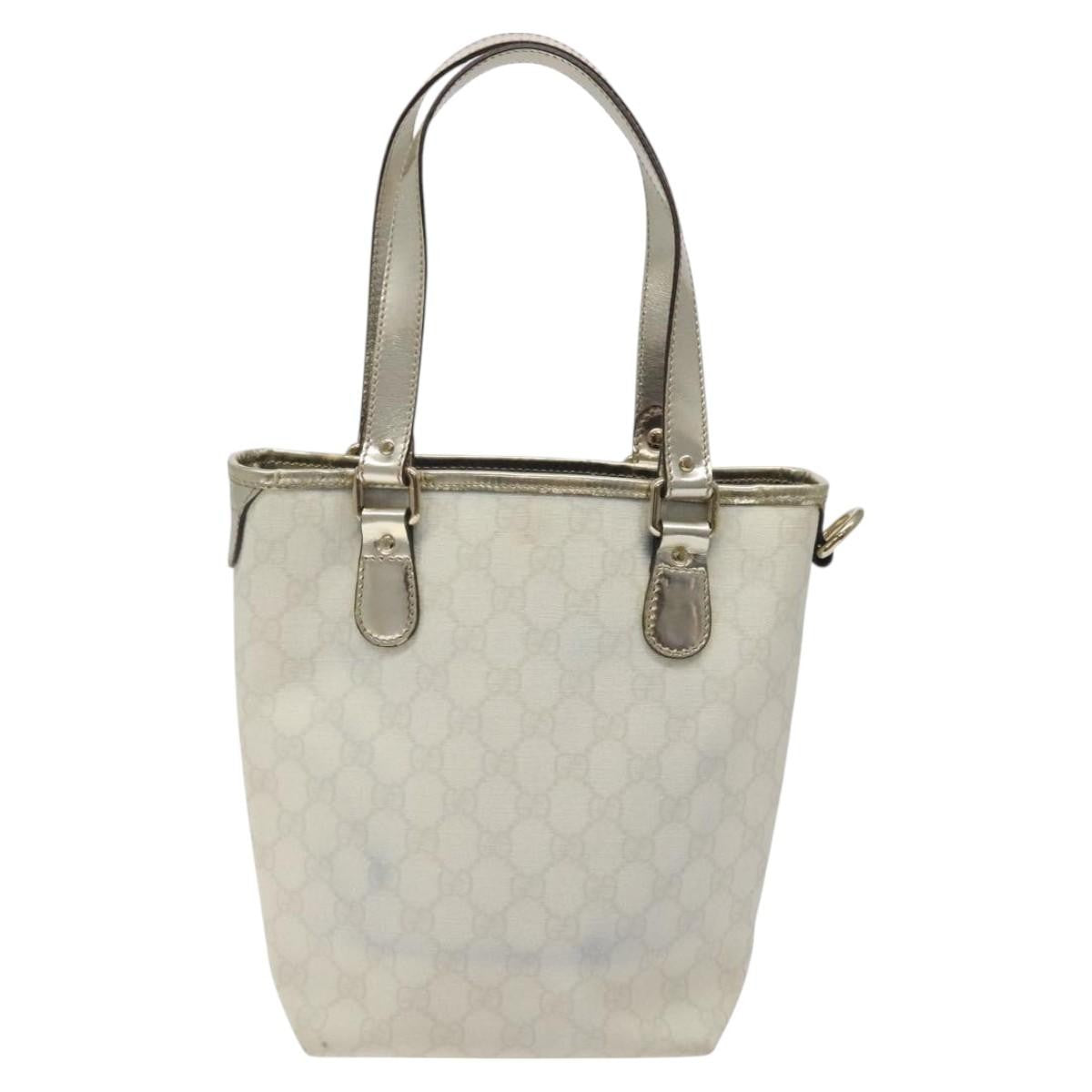 Gucci Vintage Tote Gg Canvas White Canvas Tote Bag Bag (Pre-Owned)
