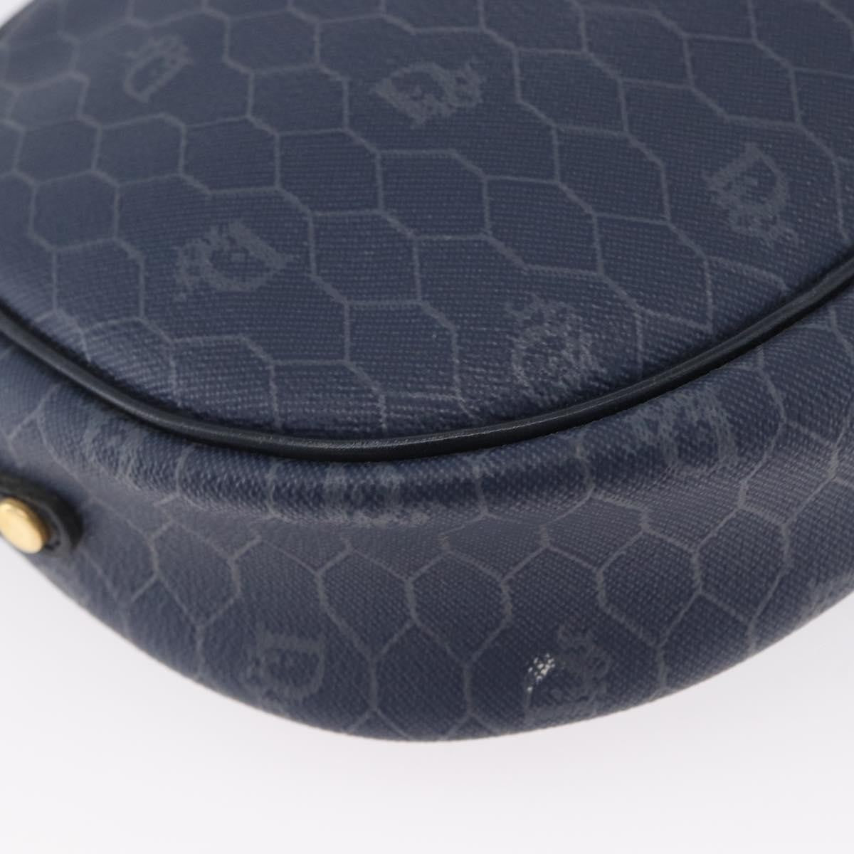 Christian Dior Vintage Honeycomb Canvas Navy Canvas Shoulder Bag Bag (Pre-Owned)