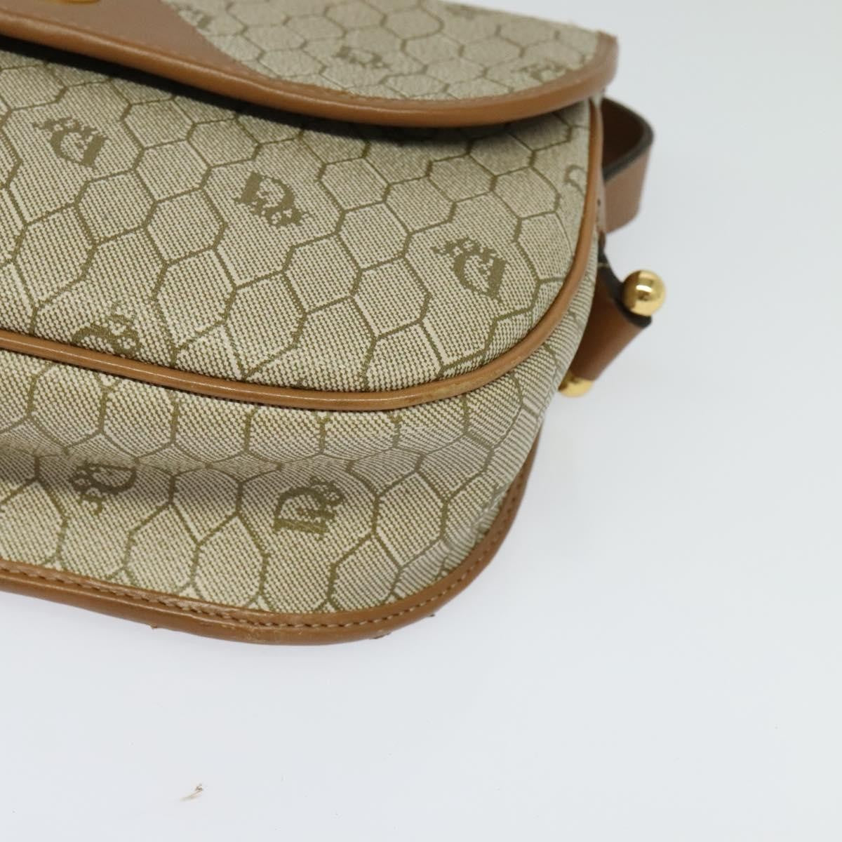 Christian Dior Vintage Honeycomb Canvas Beige Canvas Shoulder Bag Bag (Pre-Owned)