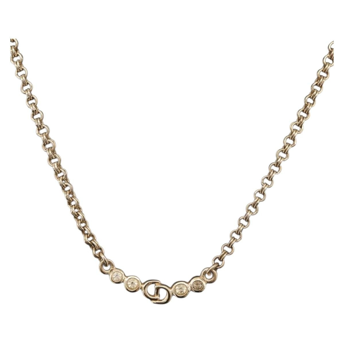 Christian Dior Cd Pendant Metal Gold Metal Necklace Jewelry (Pre-Owned)