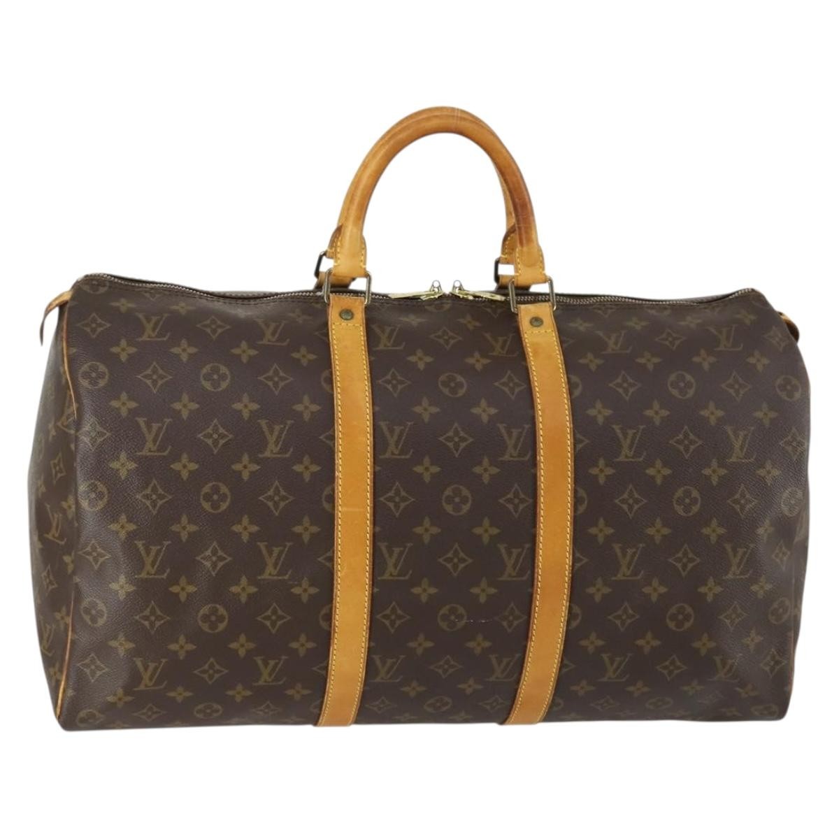 Louis Vuitton Keepall Monogram Canvas Brown Canvas Travel Bag Bag (Pre-Owned)
