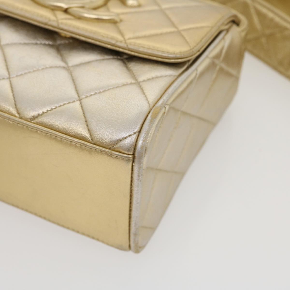 Chanel Gold Leather Travel Bag (Pre-Owned)